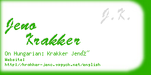 jeno krakker business card
